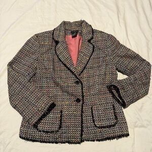 George Multicolor Tweed Jacket with Pink Lining